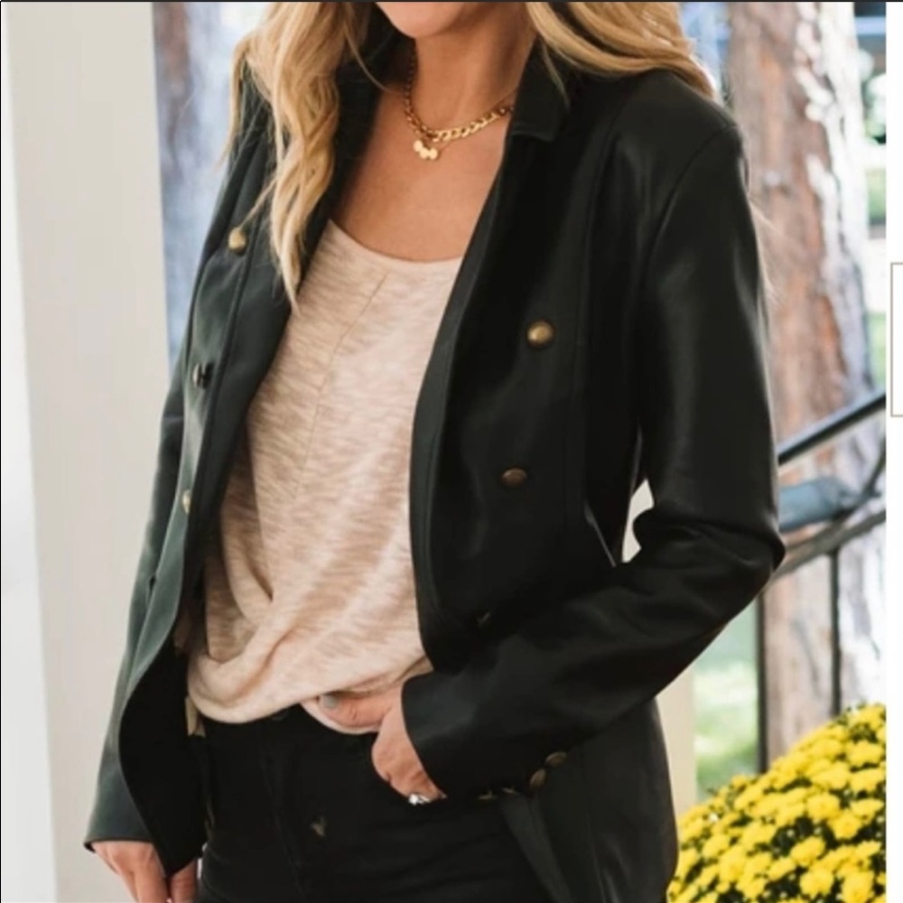 Amaryllis x Ashlee Black Faux Leather Jacket